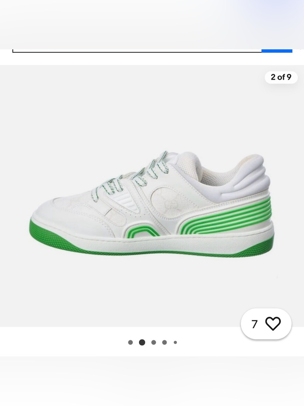 New Gucci Women’s  Demetra  Basket Sneakers White Green size 8